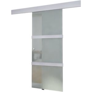 vidaXL Porta Scorrevole in Vetro e Alluminio 178 cm Argento