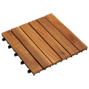 vidaXL Set 10 pz Piastrelle acacia per pavimento 30 x 30 cm Modello verticale