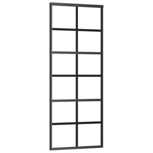 vidaXL Porta Scorrevole in Vetro ESG e Alluminio 76x205 cm Nera