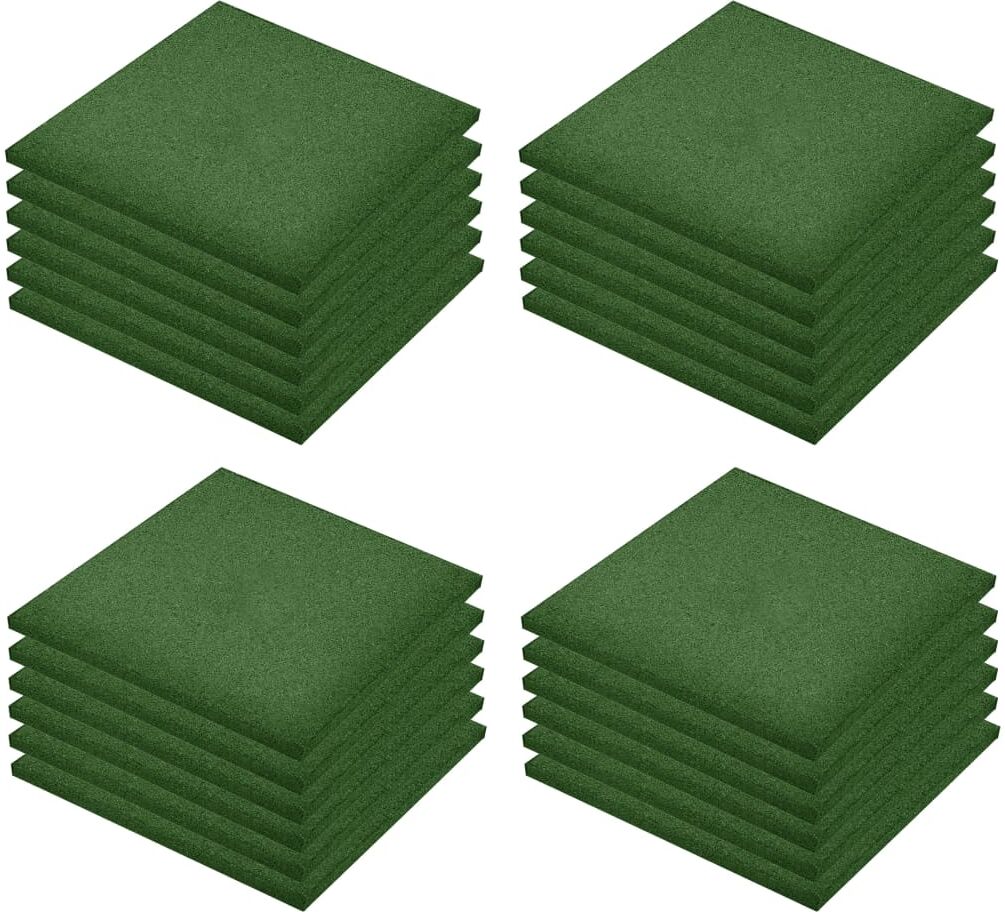 vidaXL Piastrelle Anticaduta 24 pz in Gomma 50x50x3 cm Verde