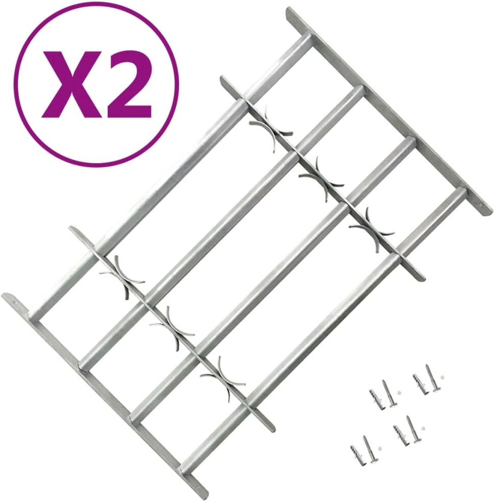 vidaXL Grate per Finestre Regolabili 2 pz 1000-1500 mm