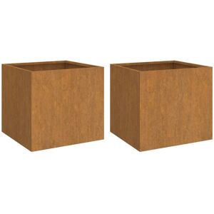 vidaXL Fioriere 2 pz 42x40x39 cm Acciaio Corten