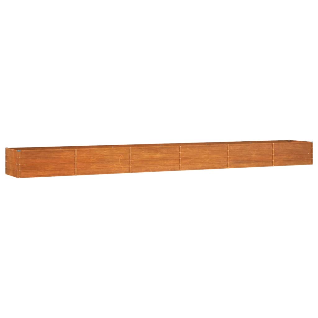 vidaXL Letto Rialzato da Giardino Ruggine 600x80x45 cm Acciaio Corten