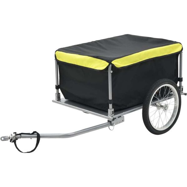 vidaxl rimorchio da bici nero e giallo 65 kg