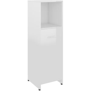 vidaXL Mobile da Bagno Bianco Lucido 30x30x95 cm in Legno Multistrato