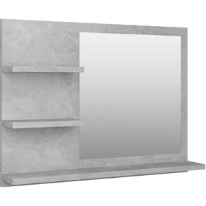 vidaXL Specchio da Bagno Grigio Cemento 60x10,5x45 cm in Truciolato