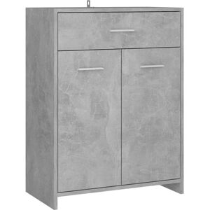 vidaXL Mobile da Bagno Grigio Cemento 60x33x80 cm in Legno Multistrato