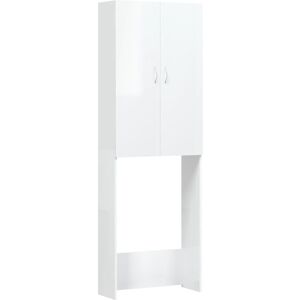 vidaXL Mobile per Lavatrice Bianco Lucido 64x25,5x190 cm