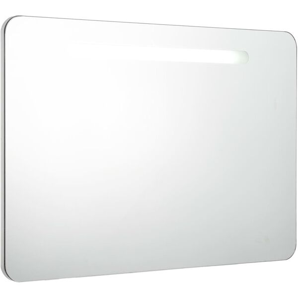 vidaxl armadietto bagno con specchio e led 80x9,5x55 cm