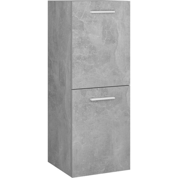 vidaxl mobile da bagno grigio cemento 30x30x80 cm legno multistrato