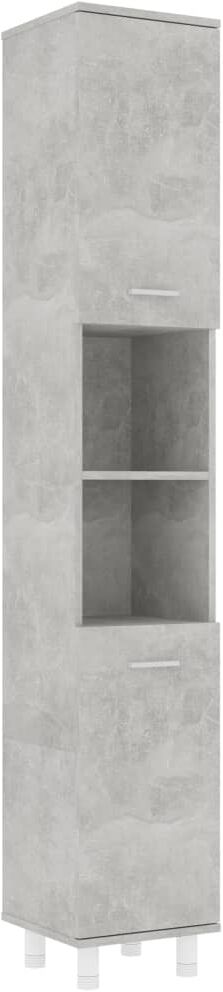 vidaxl mobile da bagno grigio cemento 30x30x179 cm legno multistrato