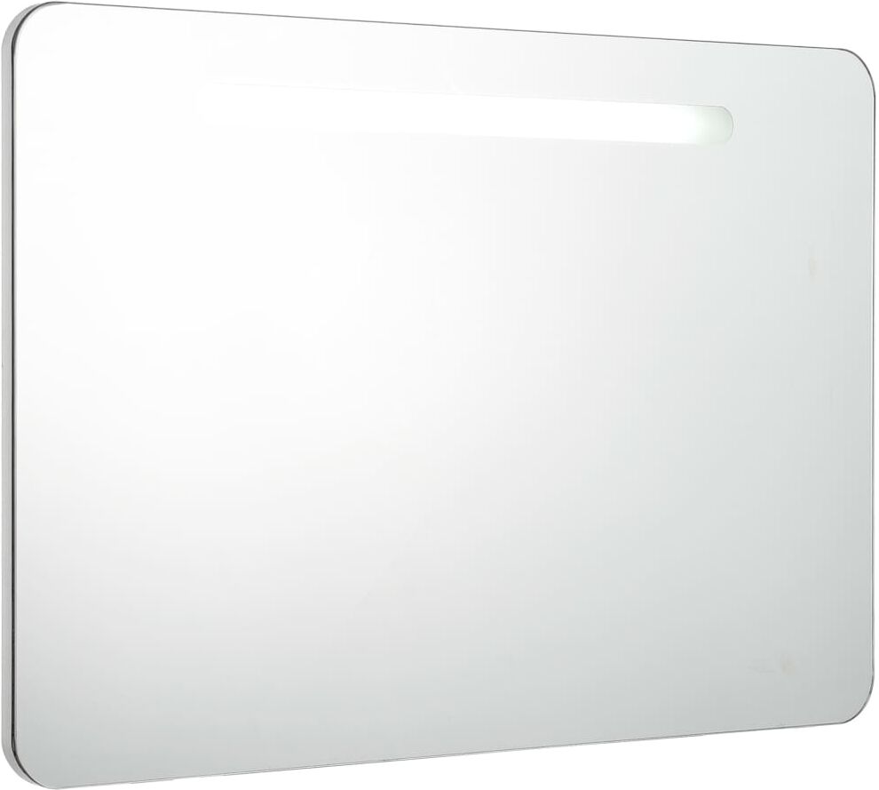 vidaXL Armadietto Bagno con Specchio e LED 80x9,5x55 cm