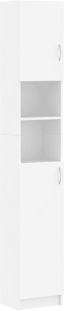 vidaXL Armadio da Bagno Bianco 32x25,5x190 cm in Legno Multistrato