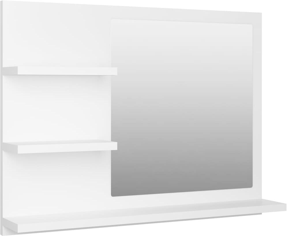 vidaXL Specchio da Bagno Bianco 60x10,5x45 cm in Legno Multistrato