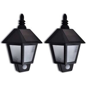 vidaXL Lampada Solare da Parete con Sensore di Movimento 2 pz