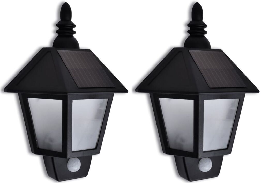 vidaxl lampada solare da parete con sensore di movimento 2 pz