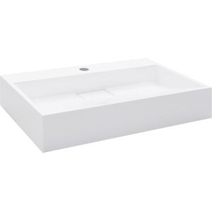 vidaXL Lavandino 60x38x11 cm Blocco in Marmo/Minerale Bianco