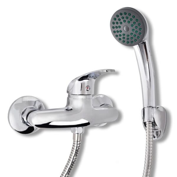 vidaxl rubinetto miscelatore per bagno e doccia cromo