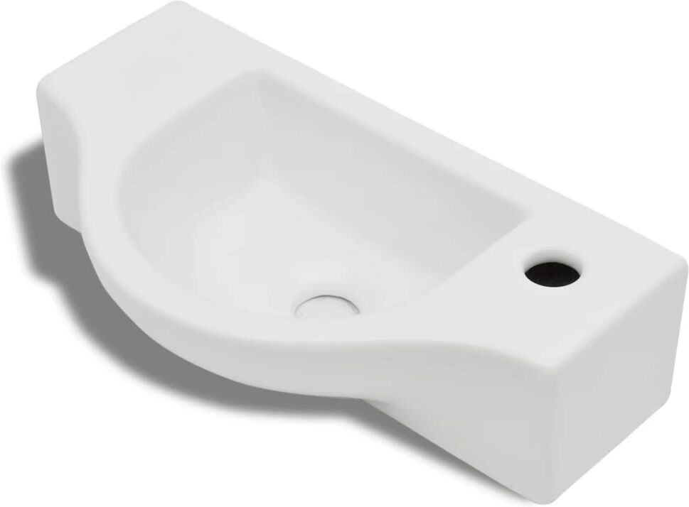 vidaxl lavandino bagno in ceramica con foro per rubinetto bianco