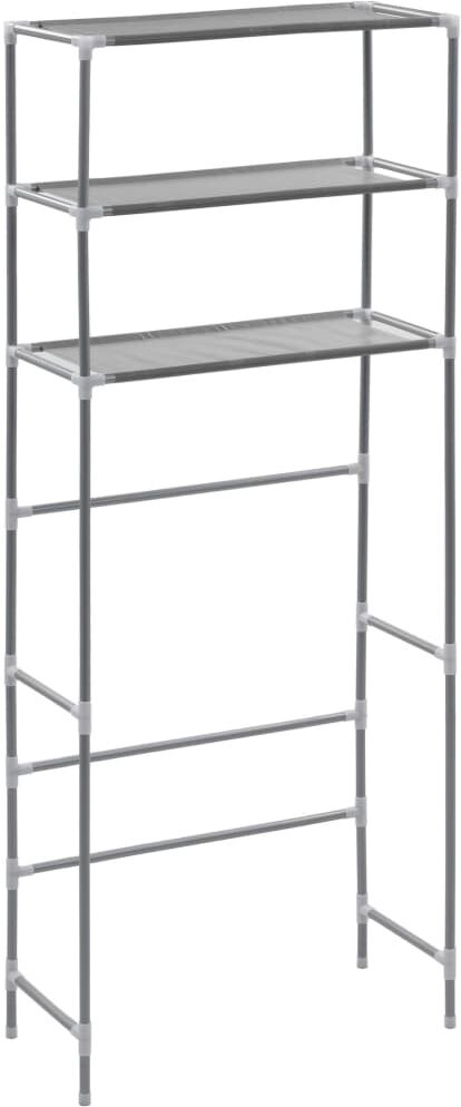 vidaXL Scaffale per Lavatrice con 3 Ripiani Argento 69x28x169 cm