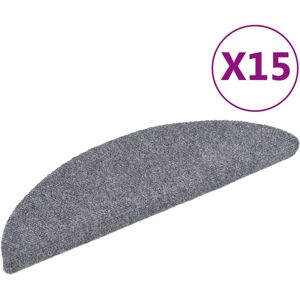 vidaXL Tappetini Autoadesivi per Scale 15 pz 56x17x3 cm Grigio Chiaro