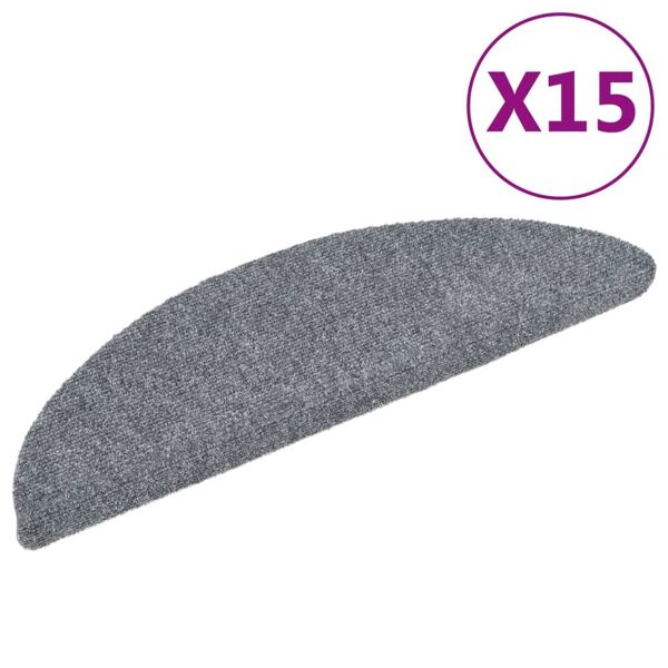 vidaxl tappetini autoadesivi per scale 15 pz 56x17x3 cm grigio chiaro