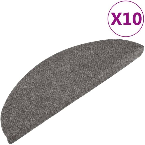 vidaxl tappeti adesivi per scale 15 pz 56x17x3 cm grigi