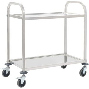 vidaXL Carrello da Cucina a 2 Livelli 96,5x55x90 cm in Acciaio Inox