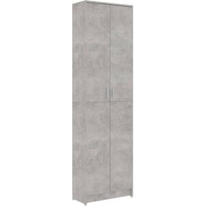 vidaXL Armadio Corridoio Grigio Cemento 55x25x189 cm Legno Multistrato