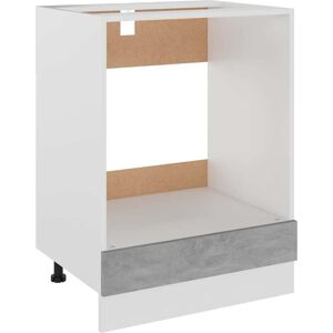 vidaXL Mobile per Forno Grigio Cemento 60x46x81,5 cm Legno Multistrato