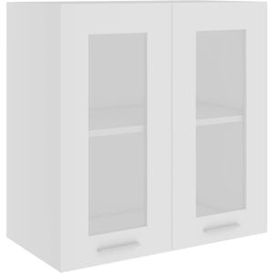 vidaXL Mobile Pensile con Vetro Bianco 60x31x60 cm Legno Multistrato