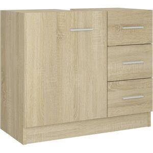 vidaXL Mobile Sottolavabo Rovere Sonoma 63x30x54 cm Legno Multistrato