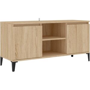 vidaXL Mobile TV con Gambe in Metallo Rovere Sonoma 103,5x35x50 cm