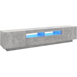 vidaXL Mobile Porta TV con Luci LED Grigio Cemento 200x35x40 cm