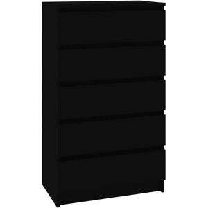 vidaXL Cassettiera Nera 60x36x103 cm in Legno Multistrato