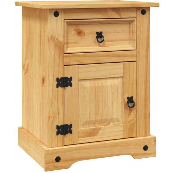 vidaxl comodino in legno di pino messicano corona range 53x39x66 cm