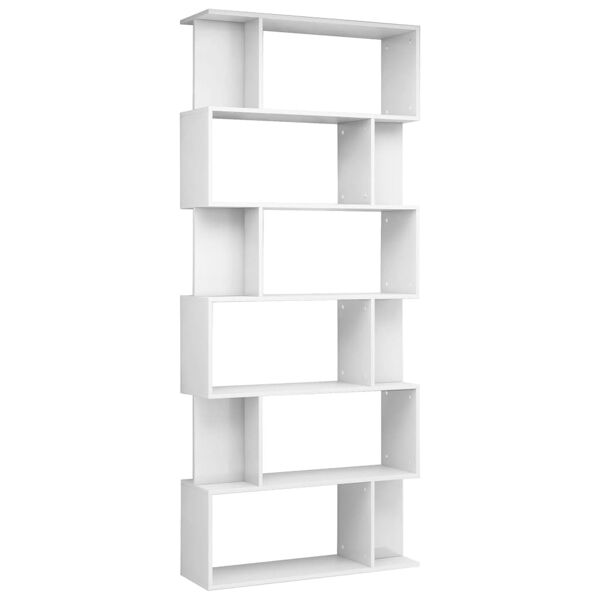 vidaxl libreria/divisorio bianco lucido 80x24x192 cm