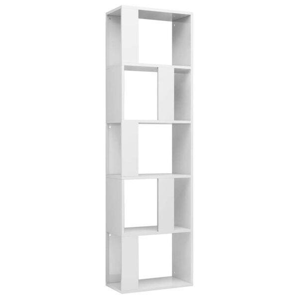 vidaxl libreria/divisorio bianco lucido 45x24x159 cm legno multistrato