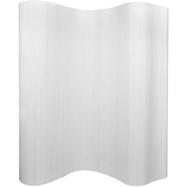 vidaxl pannello divisore per la stanza in bambù bianco 250x165 cm