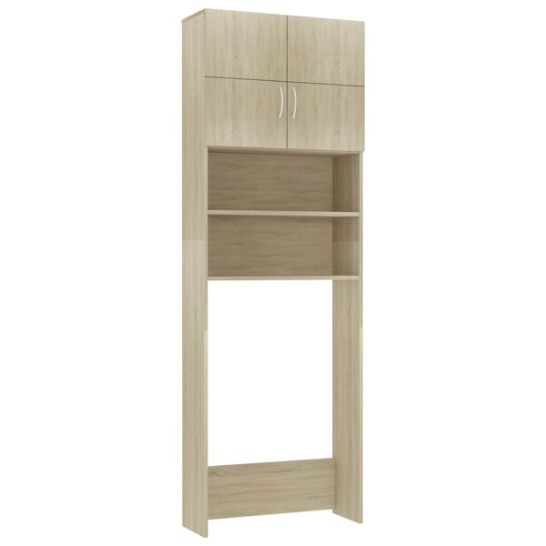 vidaxl mobile lavatrice rovere sonoma 64x25,5x190 cm legno multistrato