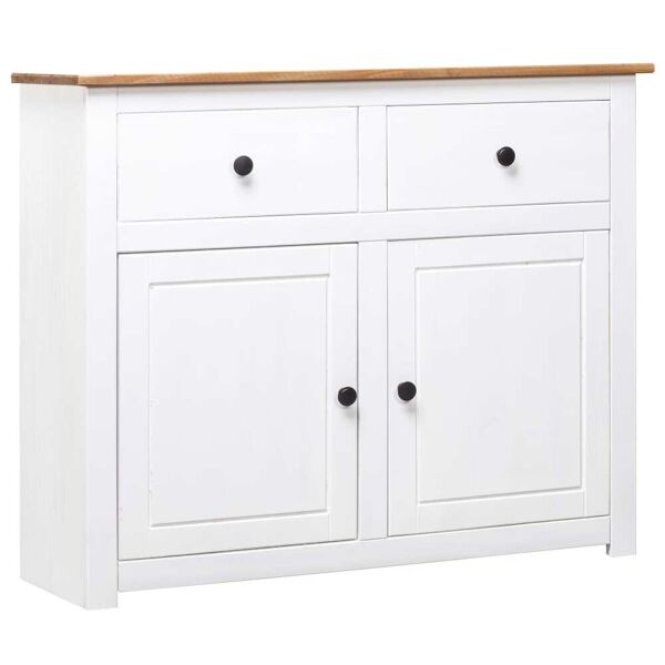 vidaxl credenza bianca 93x40x80 cm in legno massello di pino panama