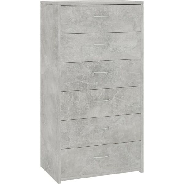 vidaxl credenza 6 cassetti grigio cemento 50x34x96cm legno multistrato