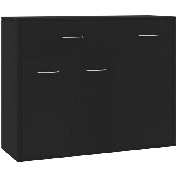 vidaxl credenza nera 88x30x70 cm in legno multistrato