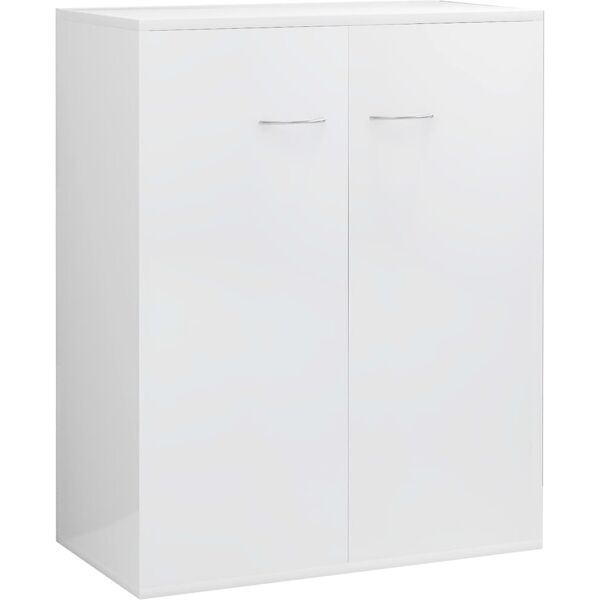 vidaxl credenza bianco lucido 60x30x75 cm in legno multistrato