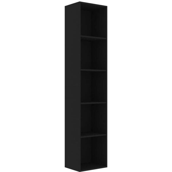 vidaxl libreria nera 40x30x189 cm in legno multistrato