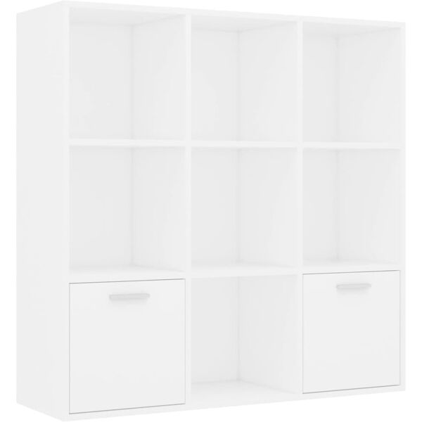 vidaxl libreria bianca 98x30x98 cm in legno multistrato