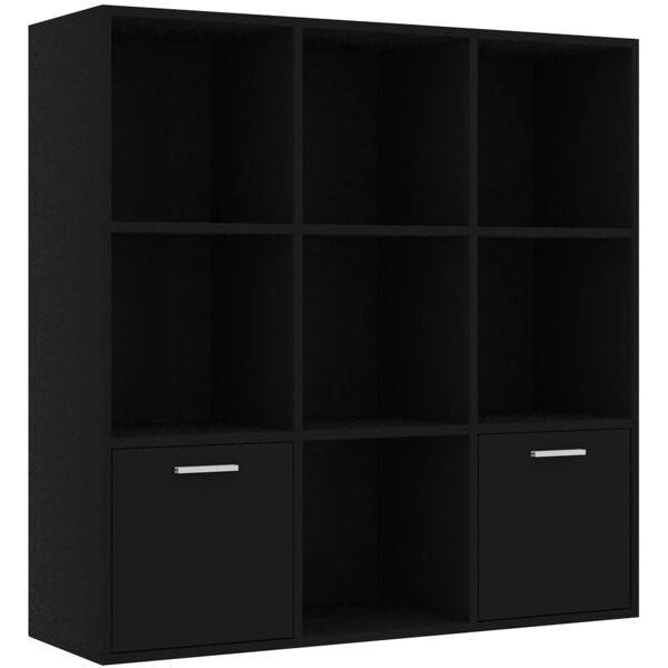 vidaxl libreria nera 98x30x98 cm in legno multistrato