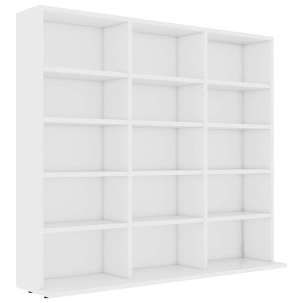 vidaxl armadietto porta cd bianco 102x23x89,5 cm in legno multistrato