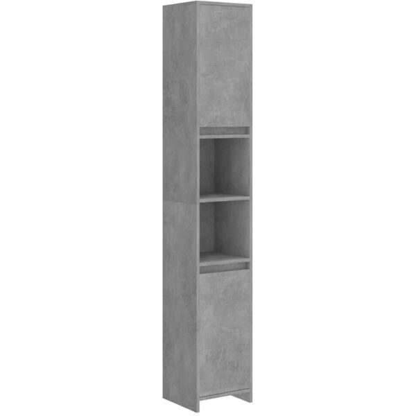 vidaxl mobile da bagno grigio cemento 30x30x183,5 cm legno multistrato