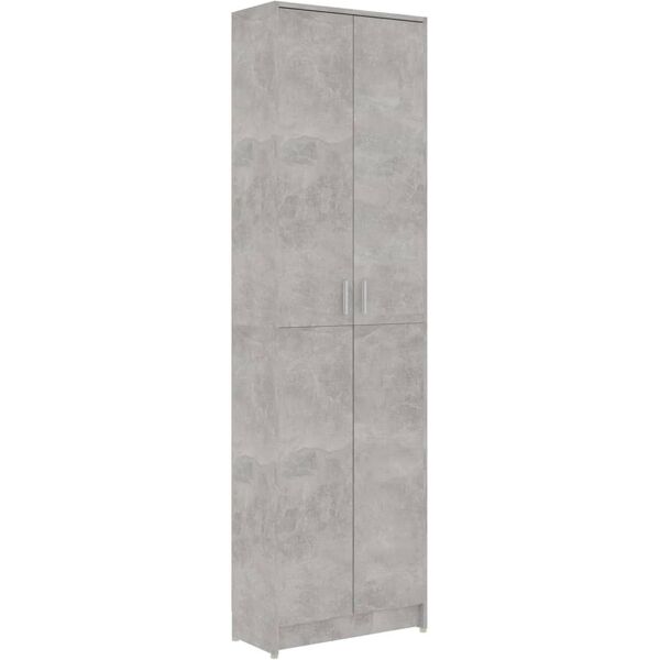 vidaxl armadio corridoio grigio cemento 55x25x189 cm legno multistrato